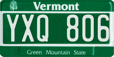 VT license plate YXQ806