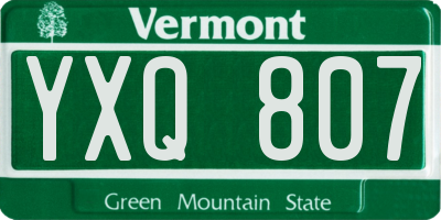 VT license plate YXQ807