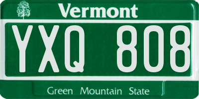 VT license plate YXQ808