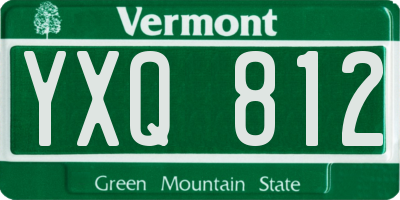 VT license plate YXQ812