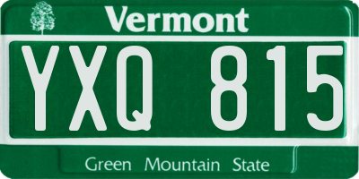 VT license plate YXQ815