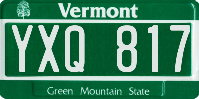 VT license plate YXQ817