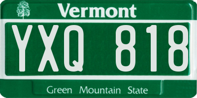 VT license plate YXQ818