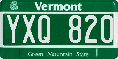 VT license plate YXQ820