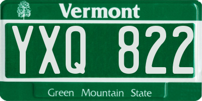 VT license plate YXQ822