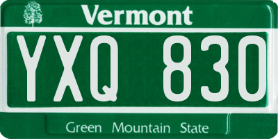 VT license plate YXQ830