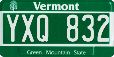 VT license plate YXQ832