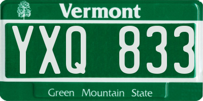 VT license plate YXQ833