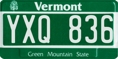 VT license plate YXQ836