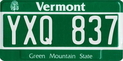 VT license plate YXQ837