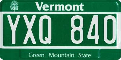 VT license plate YXQ840