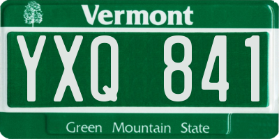 VT license plate YXQ841