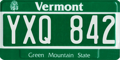 VT license plate YXQ842