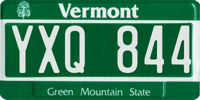 VT license plate YXQ844