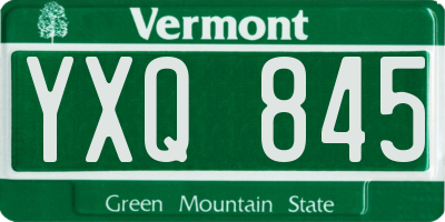 VT license plate YXQ845