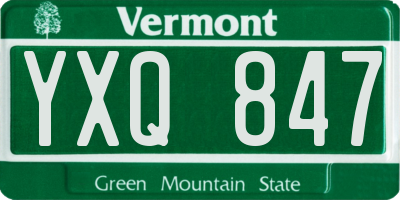 VT license plate YXQ847