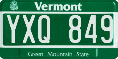 VT license plate YXQ849