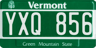 VT license plate YXQ856