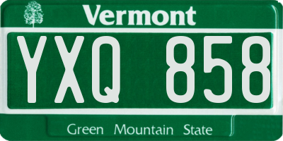 VT license plate YXQ858