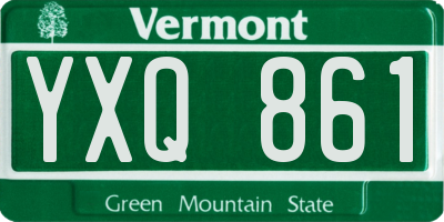 VT license plate YXQ861