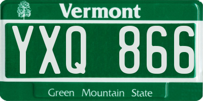 VT license plate YXQ866