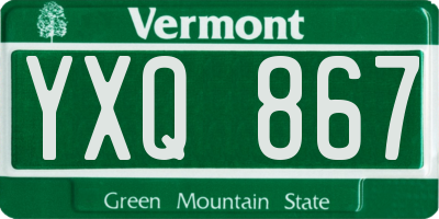 VT license plate YXQ867