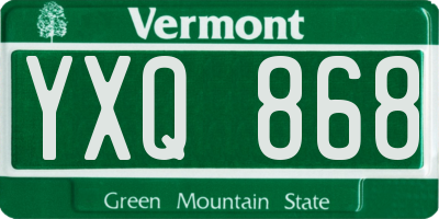 VT license plate YXQ868