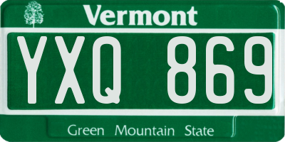 VT license plate YXQ869