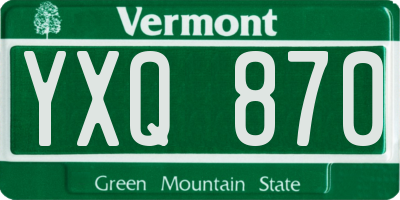 VT license plate YXQ870