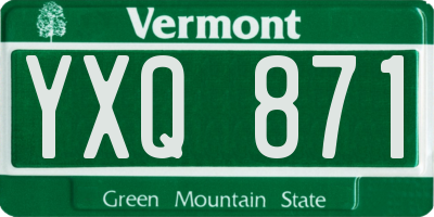 VT license plate YXQ871