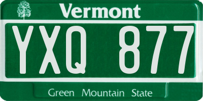 VT license plate YXQ877