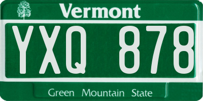 VT license plate YXQ878