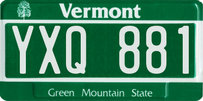 VT license plate YXQ881