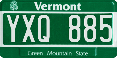 VT license plate YXQ885