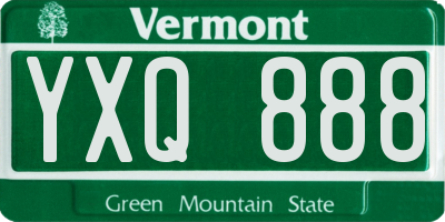 VT license plate YXQ888