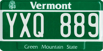 VT license plate YXQ889