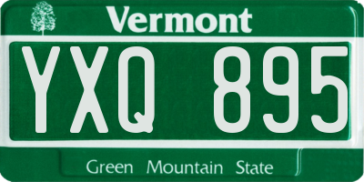 VT license plate YXQ895