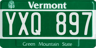 VT license plate YXQ897