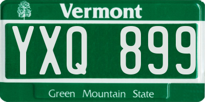 VT license plate YXQ899