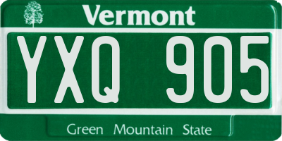 VT license plate YXQ905