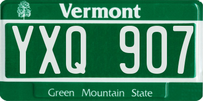 VT license plate YXQ907