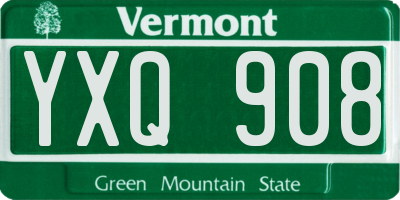 VT license plate YXQ908