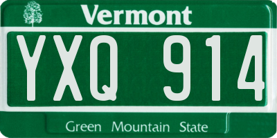 VT license plate YXQ914