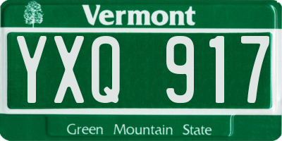 VT license plate YXQ917