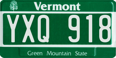 VT license plate YXQ918