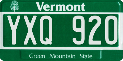 VT license plate YXQ920