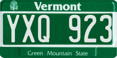 VT license plate YXQ923