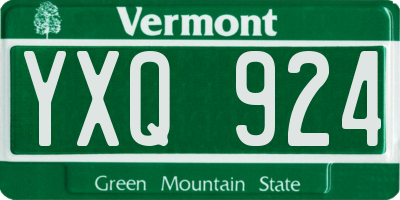VT license plate YXQ924