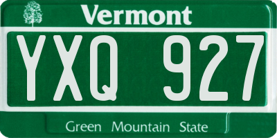 VT license plate YXQ927