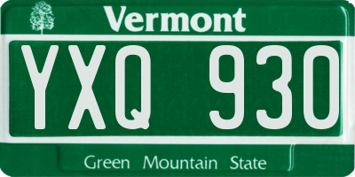 VT license plate YXQ930